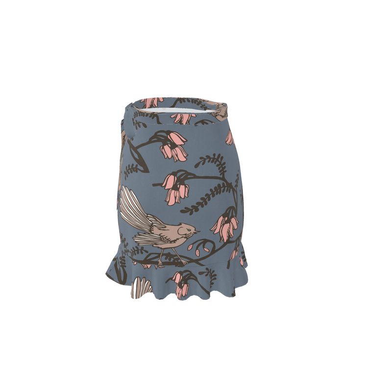 Flounce Skirt in Blue Fantails