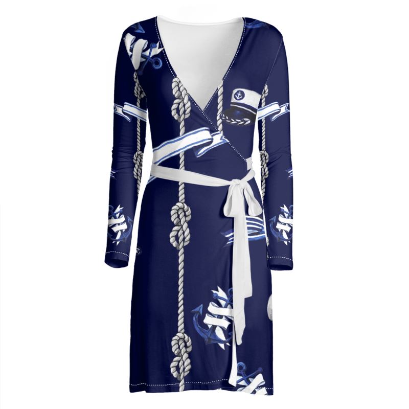 Anchor and Rope Blue Wrap Dress