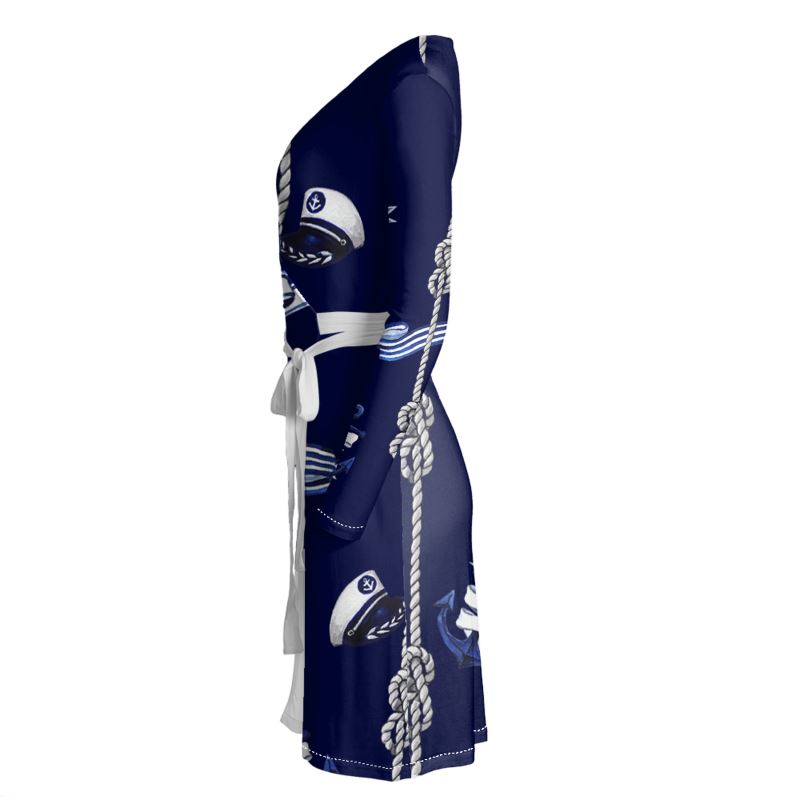 Anchor and Rope Blue Wrap Dress