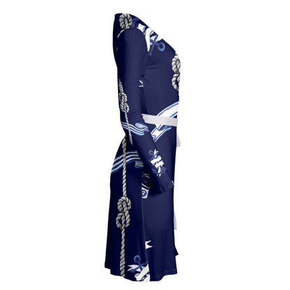 Anchor and Rope Blue Wrap Dress