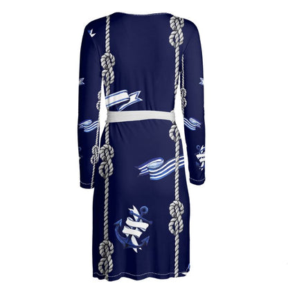 Anchor and Rope Blue Wrap Dress