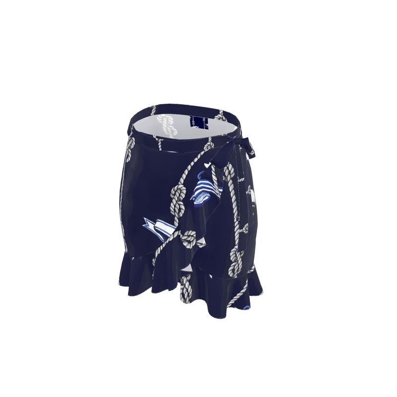 Blue Anchor Rope Designed Founce Skirt