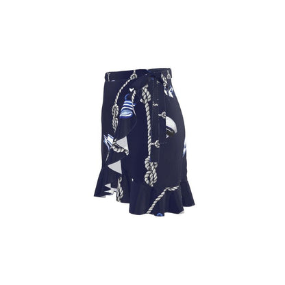 Blue Anchor Rope Designed Founce Skirt