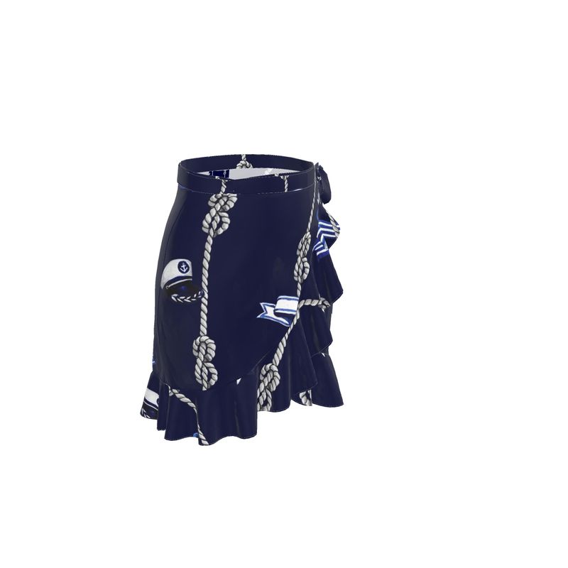 Blue Anchor Rope Designed Founce Skirt