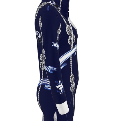 Blue Anchor rope designed Hoody Dress