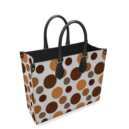 Dotted Leather Shopper Bag