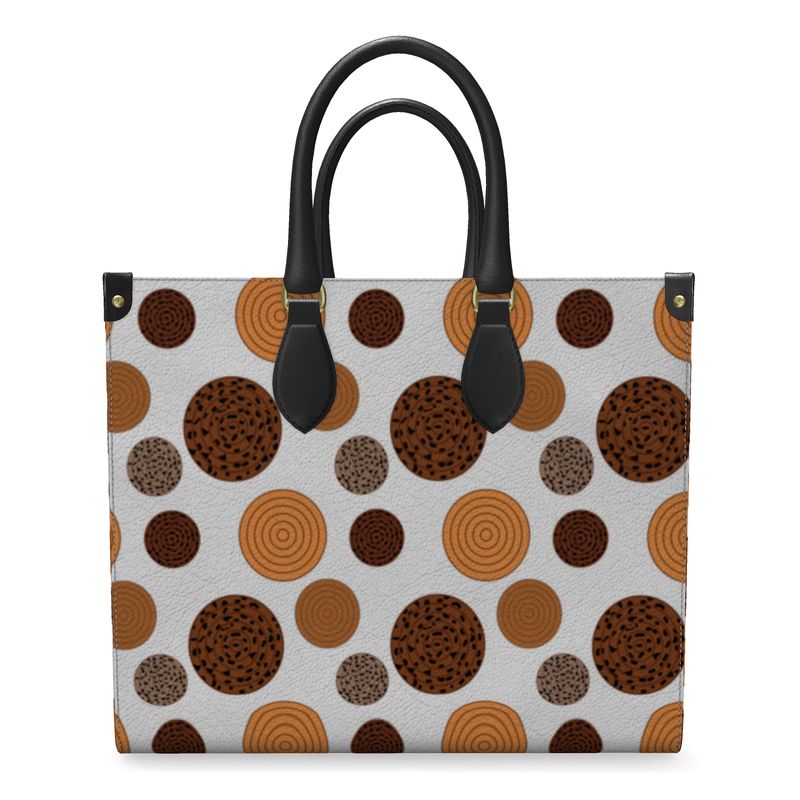 Dotted Leather Shopper Bag