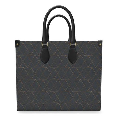 Gold and Grey Leather Shopper Bag