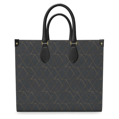 Gold and Grey Leather Shopper Bag