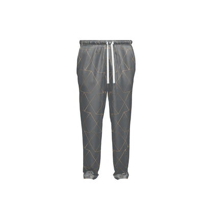 Gold and Grey Men's Silk Pyjama Bottoms