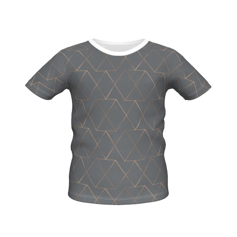 Gold and Grey Boys Simple T-Shirt