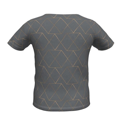 Gold and Grey Boys Simple T-Shirt