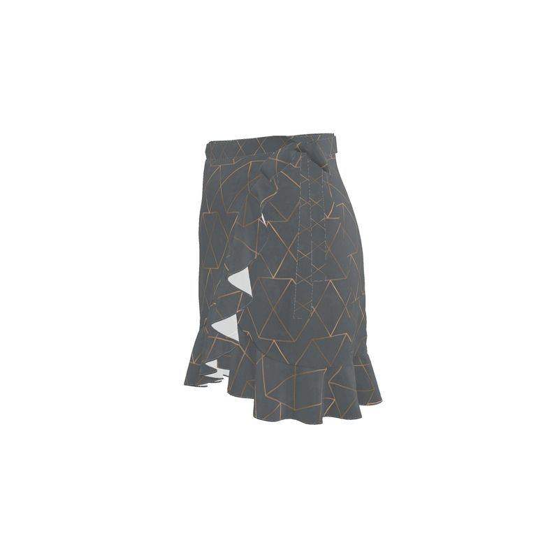 Gold and Grey Flounce Skirt