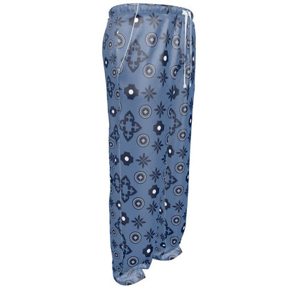 Blue Mens Silk Pyjama Bottoms