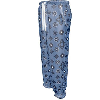 Blue Mens Silk Pyjama Bottoms