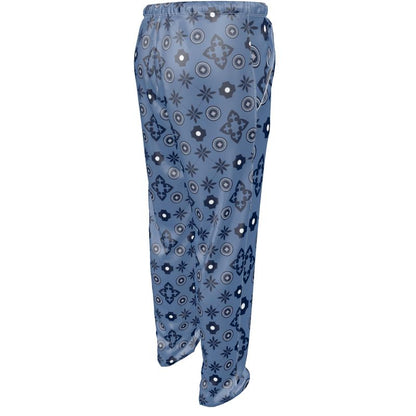 Blue Mens Silk Pyjama Bottoms