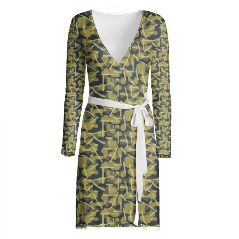 Garden Party Greens Wrap Dress