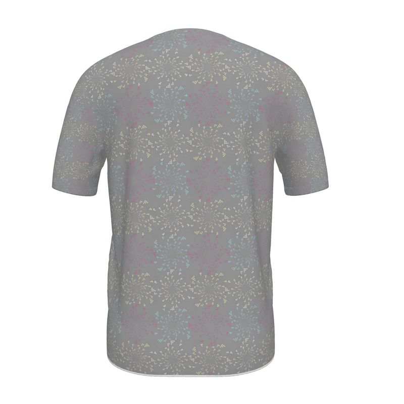 Grey Fireworks Mens Cut And Sew T-Shirt